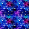 Watercolor Space And Star Fabric - Blue - ineedfabric.com