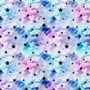 Watercolor Space And Star Fabric - Multi - ineedfabric.com