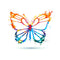Watercolor Splash Paint Butterfly Icon Fabric Panel - Multi - ineedfabric.com