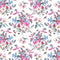 Watercolor Spring Flowers & Beetles Fabric - Pink - ineedfabric.com