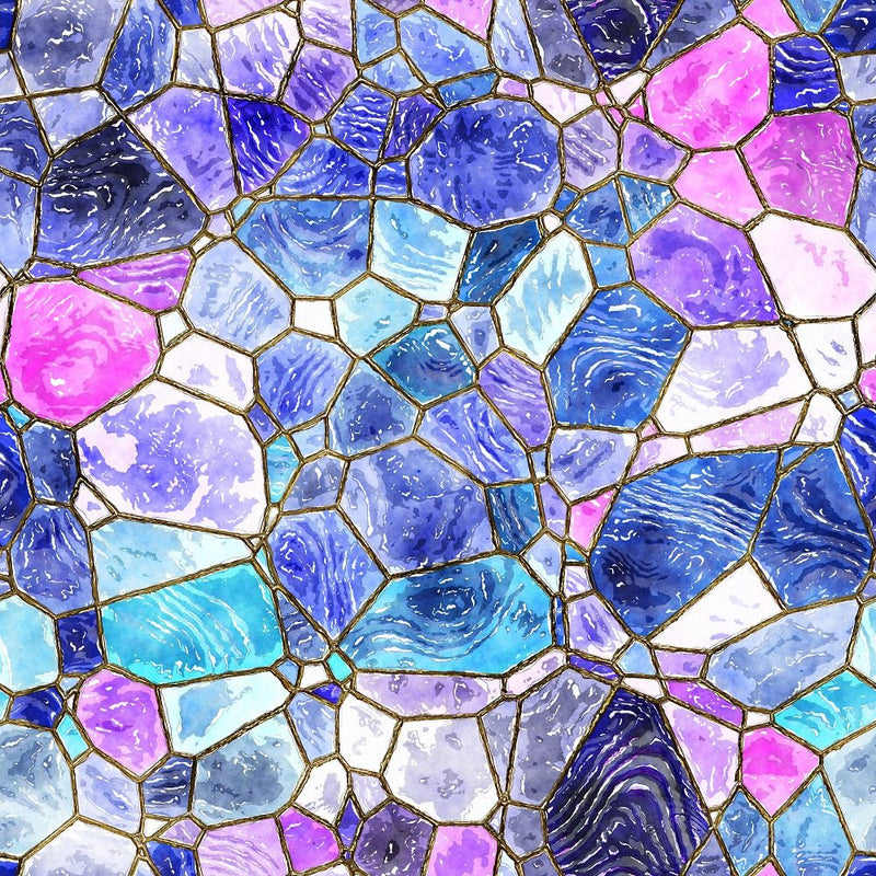 Watercolor Stained Glass 1 Fabric - ineedfabric.com