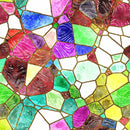 Watercolor Stained Glass 10 Fabric - ineedfabric.com