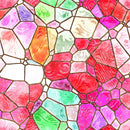 Watercolor Stained Glass 11 Fabric - ineedfabric.com