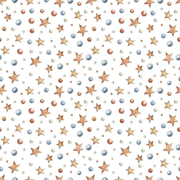 Watercolor Stars & Snow Fabric - ineedfabric.com