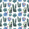 Watercolor Succulents and Cacti Fabric - ineedfabric.com