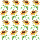 Watercolor Sunflower Fabric - White - ineedfabric.com