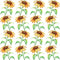 Watercolor Sunflower Fabric - White - ineedfabric.com