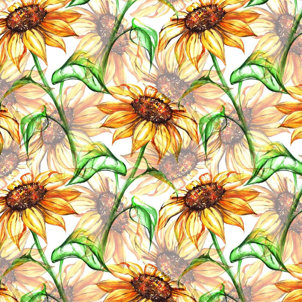 White Sunflower Print Poly Cotton Fabric  Fashion Fabrics – Fashion Fabrics  LLC