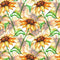 Watercolor Sunflower Fabric - Yellow - ineedfabric.com