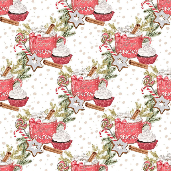 Watercolor Sweet Christmas Pattern 10 Fabric - ineedfabric.com