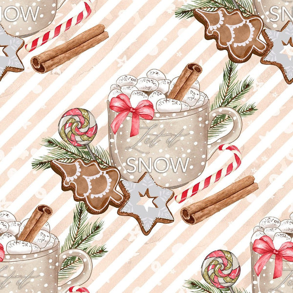 Watercolor Sweet Christmas Pattern 11 Fabric - ineedfabric.com