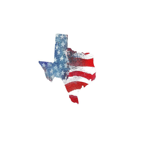 Watercolor Textured Flag Fabric Panel - Texas - ineedfabric.com