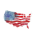 Watercolor Textured Flag Fabric Panel - USA - ineedfabric.com