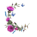 Watercolor Thistles & Wildflowers Variation
