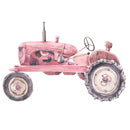 Watercolor Tractor Fabric Panel - Pink - ineedfabric.com