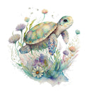 Watercolor Turtles 1 Fabric Panel - ineedfabric.com