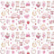 Watercolor Valentine Elements Fabric - ineedfabric.com
