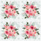 Watercolor Valentine Roses on Green Lace Fabric - White - ineedfabric.com