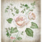 Watercolor Vintage Blooming English Roses Fabric Panel - ineedfabric.com