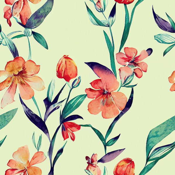 Watercolor Vintage Floral Pattern 2 Fabric - ineedfabric.com