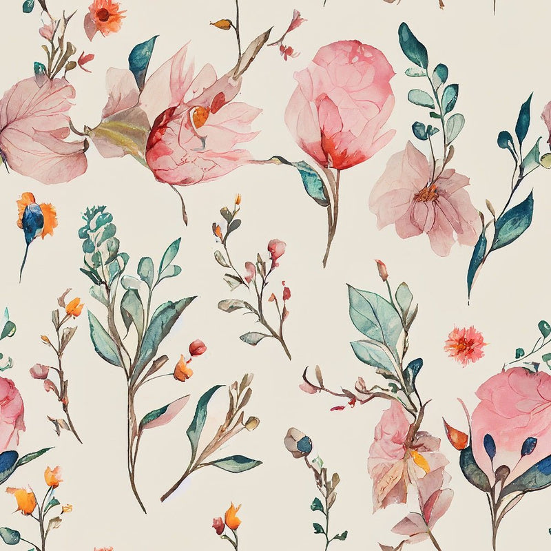 Watercolor Vintage Floral Pattern 3 Fabric - ineedfabric.com