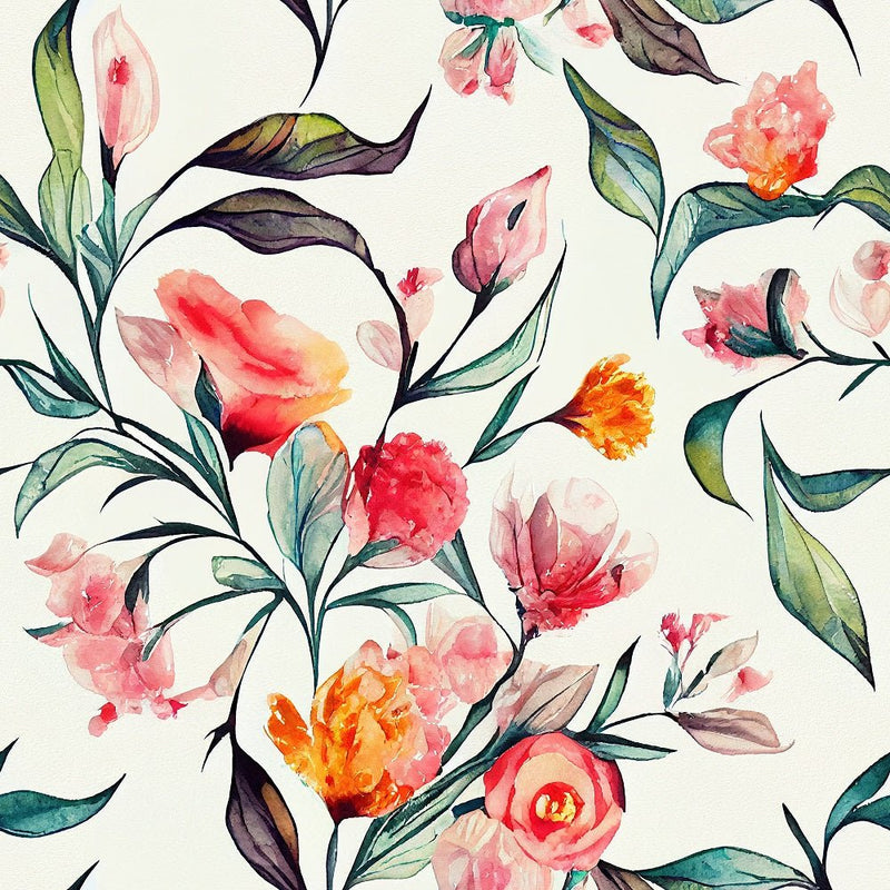 Watercolor Vintage Floral Pattern 8 Fabric - ineedfabric.com