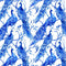 Watercolor Vintage Peacock & Flowers Fabric - Blue - ineedfabric.com