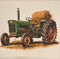 Watercolor Vintage Tractor 2 Fabric Panel - ineedfabric.com