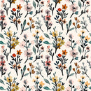 Watercolor Vintage Wild Flowers Fabric - ineedfabric.com