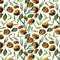 Watercolor Walnuts & Greenery Fabric - ineedfabric.com