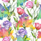 Watercolor Wildflower Eustoma Fabric - ineedfabric.com