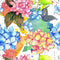 Watercolor Wildflower Hydrangea Fabric - ineedfabric.com