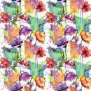 Watercolor Wildflower Poppy 2 Fabric - ineedfabric.com