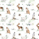 Watercolor Woodland Animals Allover Fabric - ineedfabric.com
