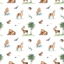 Watercolor Woodland Animals Squirrels Fabric - ineedfabric.com