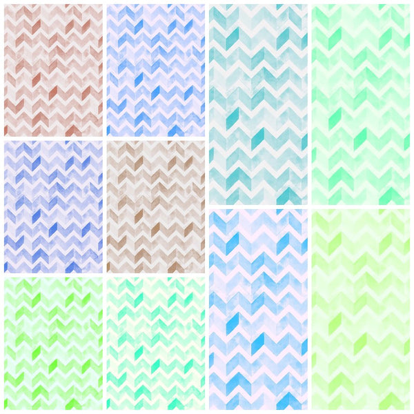 Watercolor Zigzag Fat Quarter Bundle - 10 Pieces - ineedfabric.com