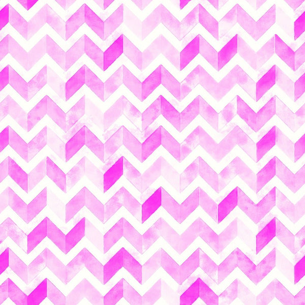 Watercolor Zigzag - Fuchsia Pink Fabric - ineedfabric.com