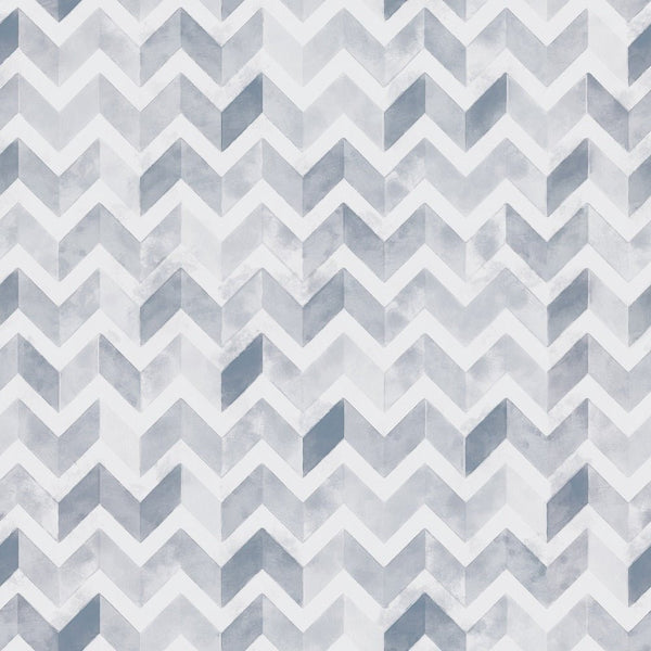 Watercolor Zigzag - Graphite Gray Fabric - ineedfabric.com
