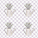 Watering Pot on Small Flowers Fabric - White - ineedfabric.com