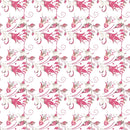 Whimsical Floral & Vines Fabric - Pink - ineedfabric.com