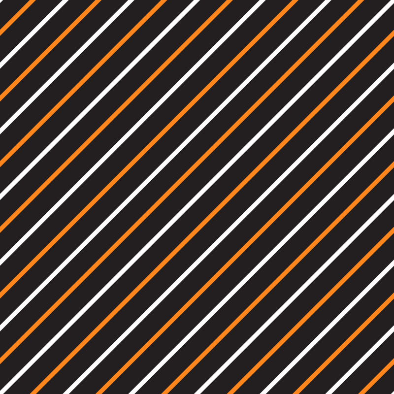 White and Orange Diagonal Stripes Fabric - Black - ineedfabric.com