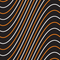 White and Orange Wavy Lines Fabric - Black - ineedfabric.com