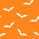White Bats Fabric - Orange - ineedfabric.com