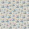 White Highland Cows & Blue Flowers Fabric - Tan - ineedfabric.com