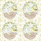White Hydrangeas Birds and Cages on Yellow Leaves Fabric - ineedfabric.com