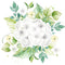 White Hydrangeas Bouquet Fabric Panel - ineedfabric.com