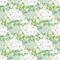 White Hydrangeas Bouquets on Green Dots Fabric - ineedfabric.com