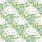 White Hydrangeas Bouquets on Words Fabric - ineedfabric.com