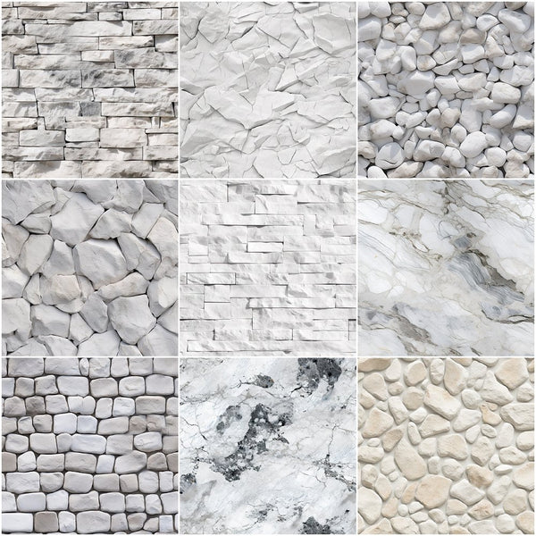 White Stone Texture Fabric Collection - 1 Yard Bundle - ineedfabric.com