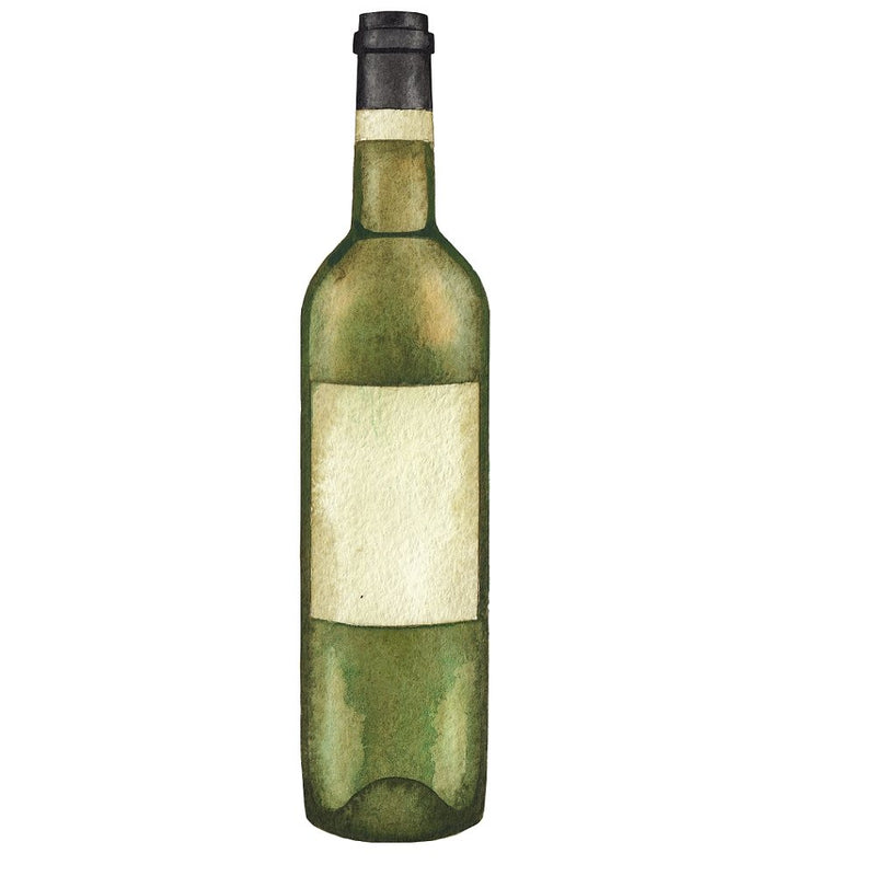 White Wine Bottle Fabric Panel - Variation 1 - ineedfabric.com